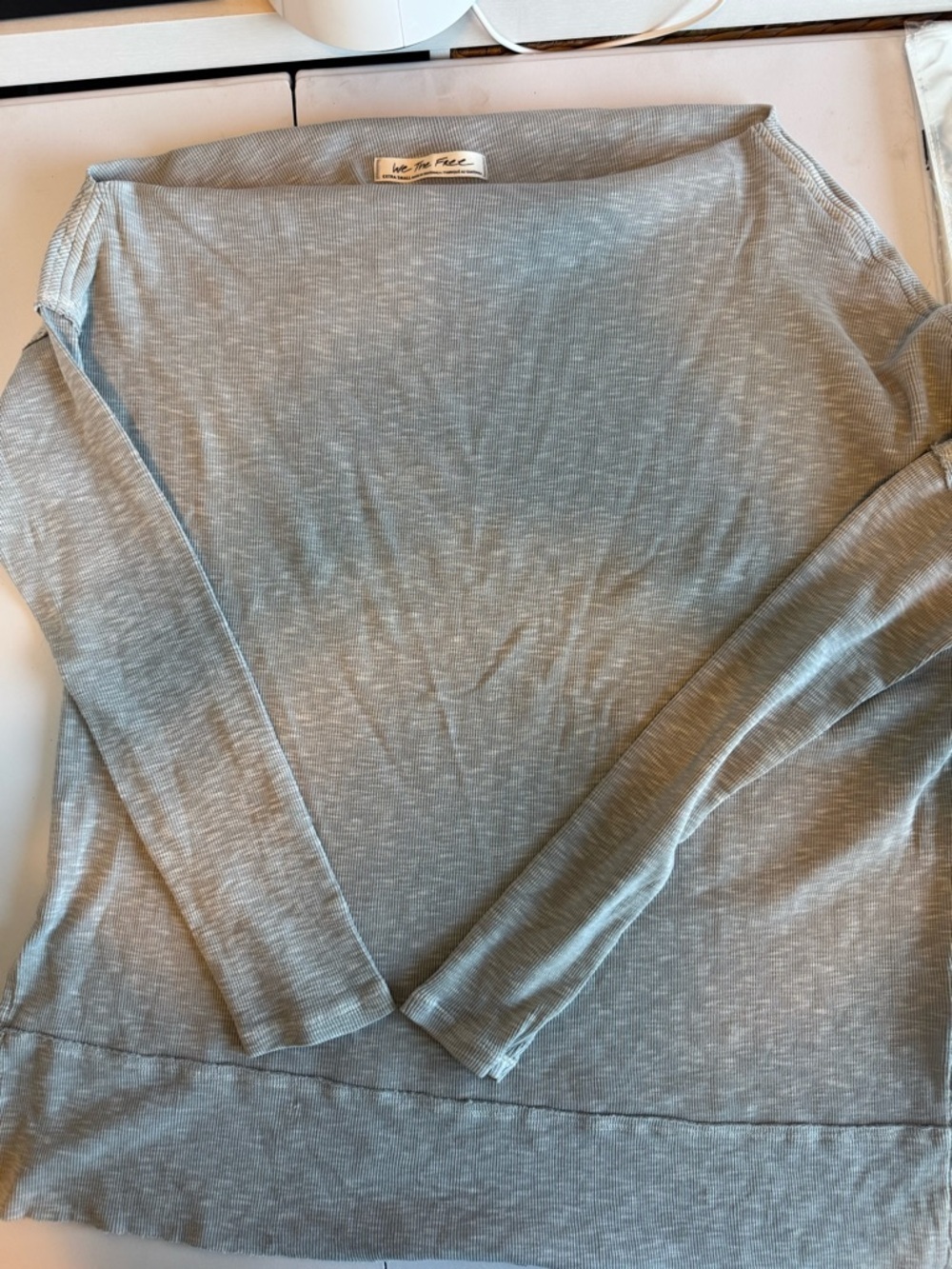 We The Free One-Shoulder Grey Off-The-Shoulder Sweater Size X Small - Picture 3 of 5